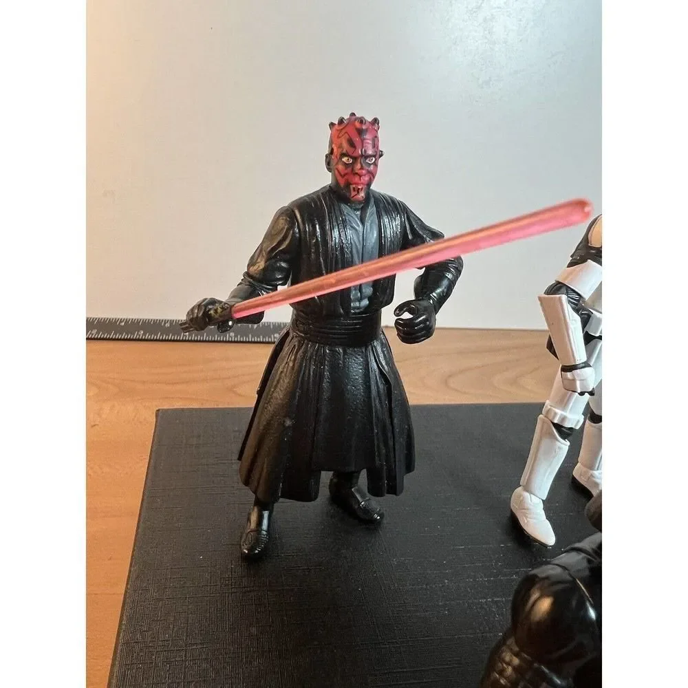 Star Wars Action Figures (3) 1998 Darth Maul 1996 Darth Vader 2005 Stormtrooper